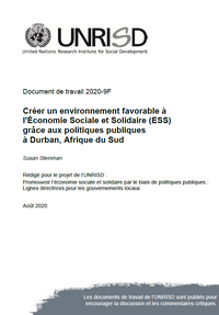 Créer un environnement favorable à l'Économie Sociale et Solidaire (ESS) grâce aux politiques publiques à Durban, Afrique du Sud